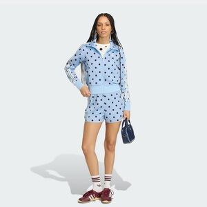 adidas Light Blue Athletic Shorts with Red Dots